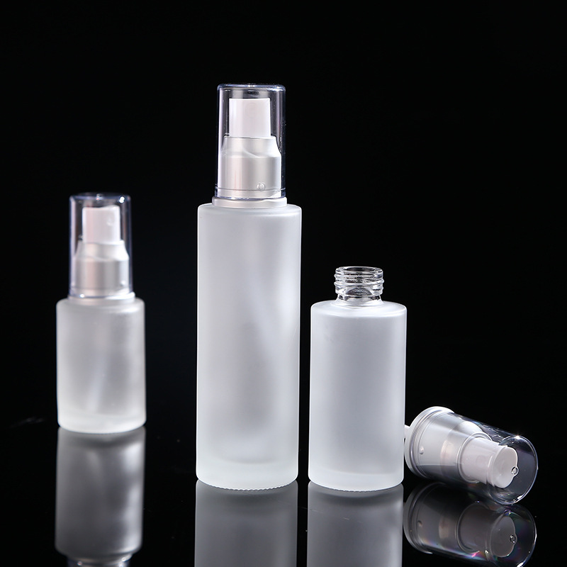 Hot sale 20ml-120ml cylinder clear frosted glass mist spray bottle