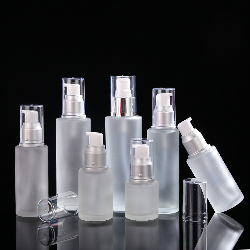Hot sale 20ml-120ml cylinder clear frosted glass mist spray bottle