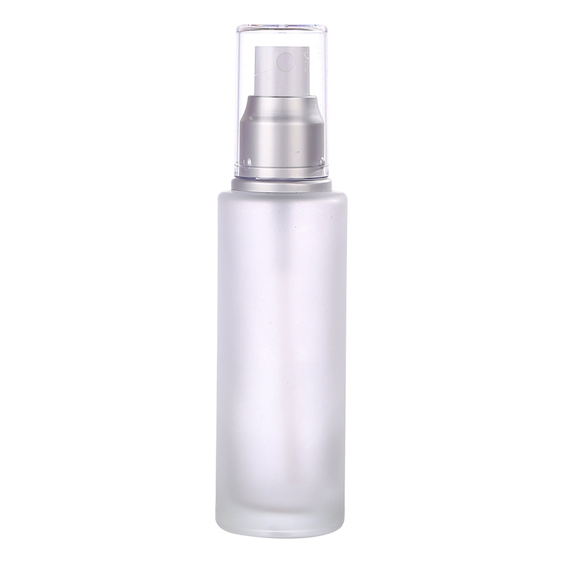 Hot sale 20ml-120ml cylinder clear frosted glass mist spray bottle