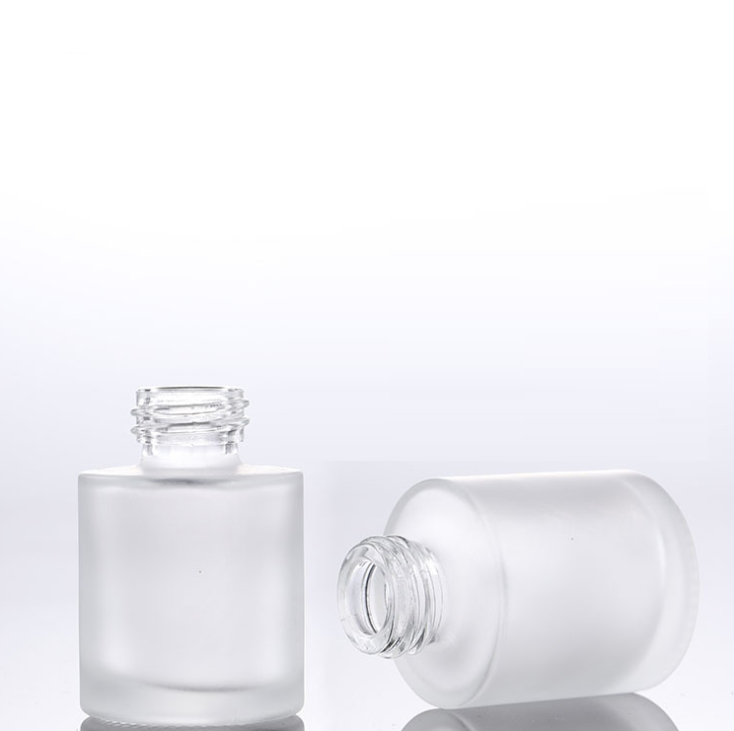 Hot sale 20ml 30ml 50ml 60ml80ml100ml frosted clear lotion serum glass bottles with lotion pump