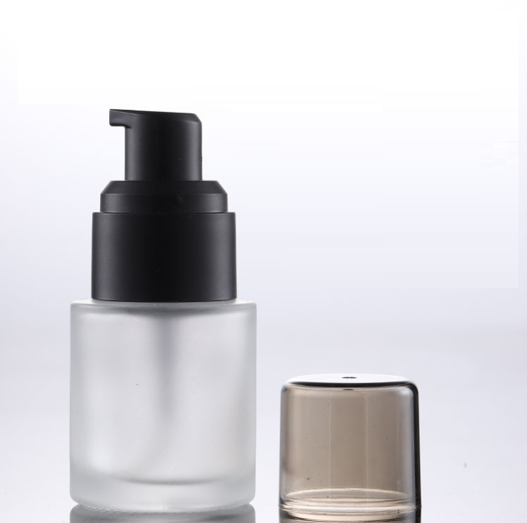 Hot sale 20ml 30ml 50ml 60ml80ml100ml frosted clear lotion serum glass bottles with lotion pump