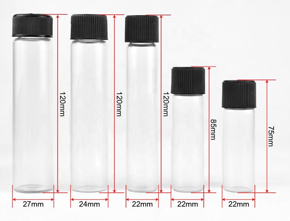 Hot sale 22*116mm Child Resistant Top Cone Joint Pre Roll Glass Doob Tube with Child Resistant Cap for packaging