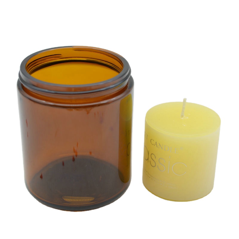 Hot sale 250ml amber glass jar empty candle jar with aluminium cap