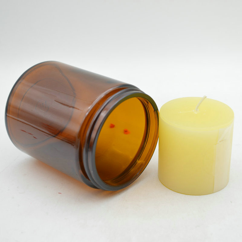 Hot sale 250ml amber glass jar empty candle jar with aluminium cap