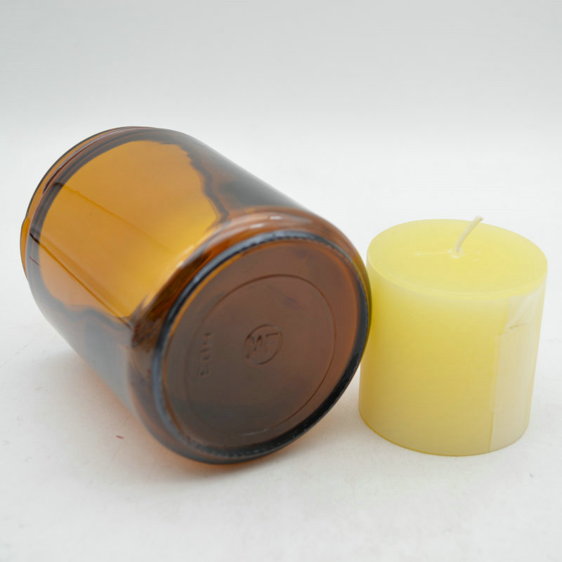 Hot sale 250ml amber glass jar empty candle jar with aluminium cap