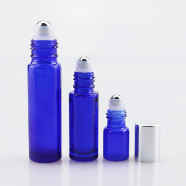 Hot sale 2ml 5ml 10ml glass roll on bottles tubular glass vials mini roller bottle with stainless steel roller ball