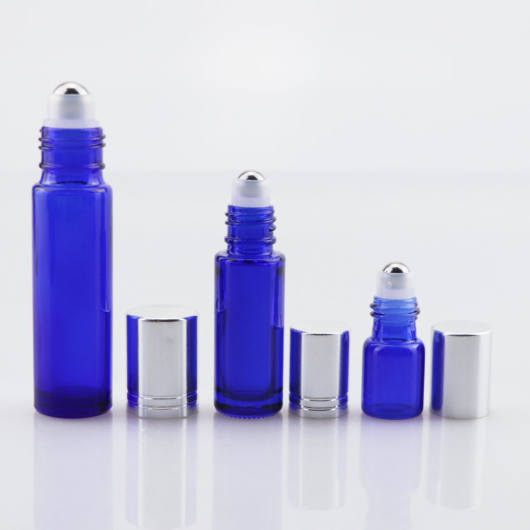 Hot sale 2ml 5ml 10ml glass roll on bottles tubular glass vials mini roller bottle with stainless steel roller ball