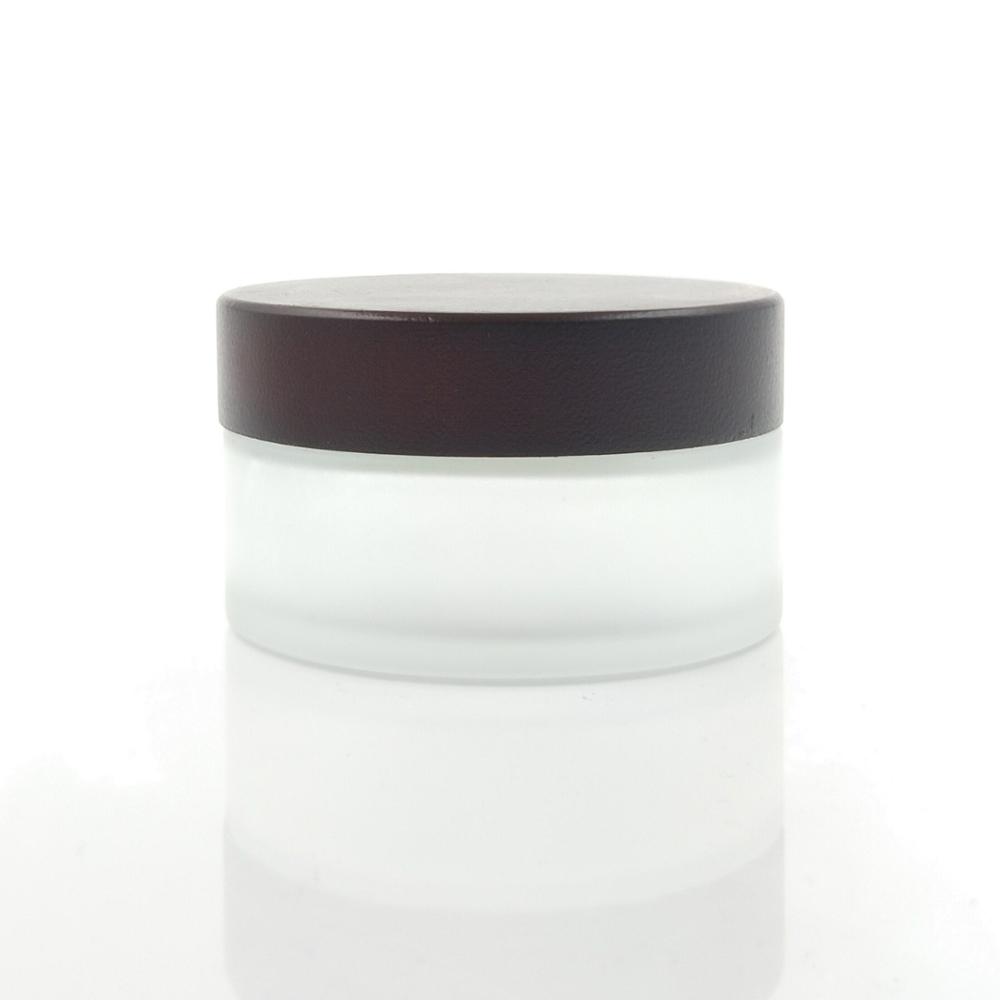 Hot sale 3.5oz bamboo lid glass jar/bamboo lid container for cosmetics