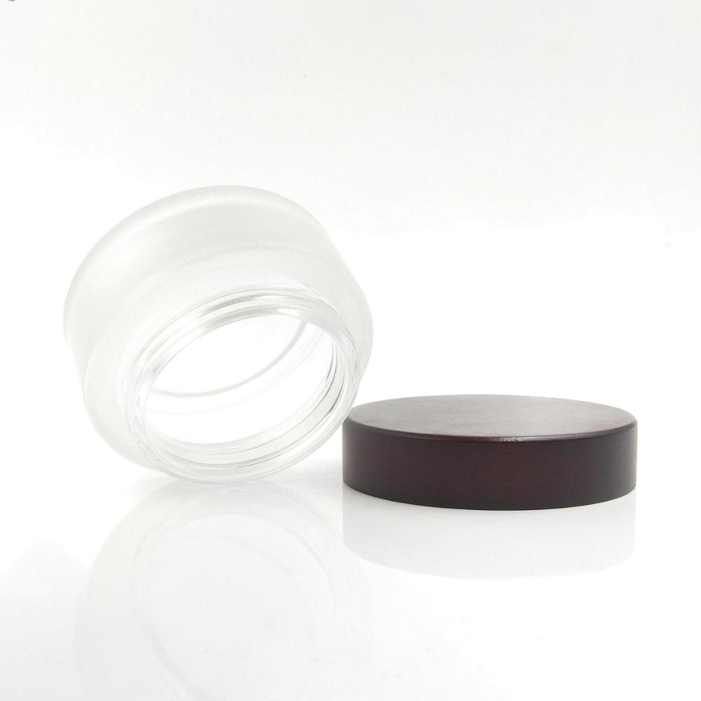 Hot sale 3.5oz bamboo lid glass jar/bamboo lid container for cosmetics