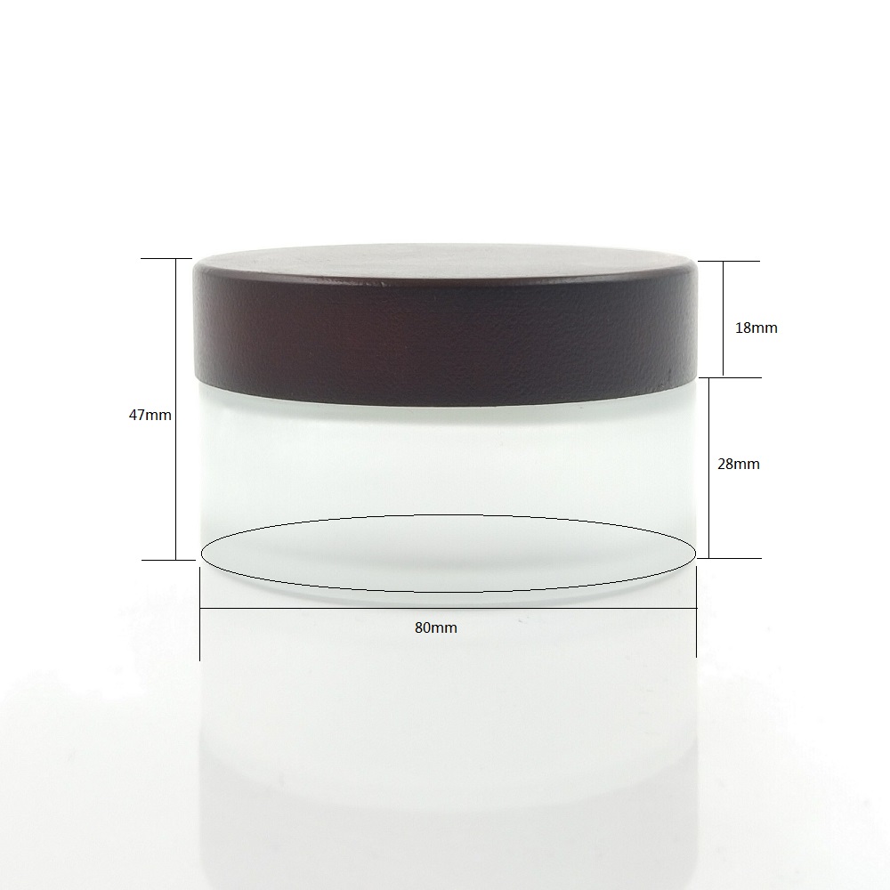 Hot sale 3.5oz bamboo lid glass jar/bamboo lid container for cosmetics