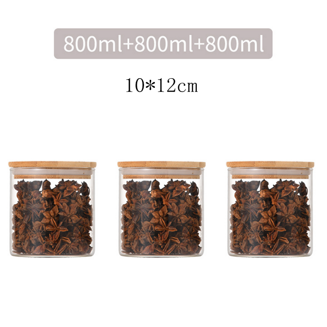 Hot sale 300ml 400ml 800ml high borosilicate flower tea glass jar with bamboo lid