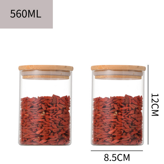 Hot sale 300ml 400ml 800ml high borosilicate flower tea glass jar with bamboo lid