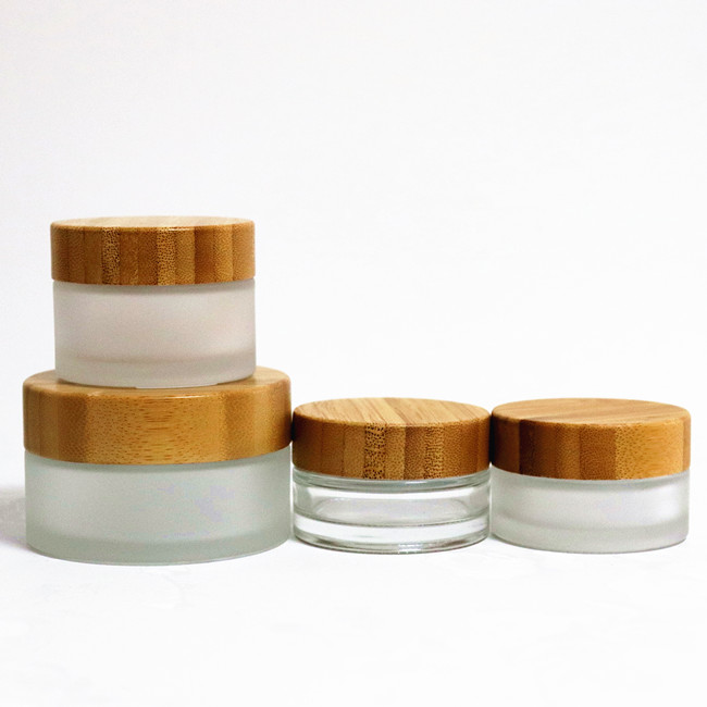 Hot sale 30g 50g cosmetic jar skin care cream jar eye cream jar with bamboo lid