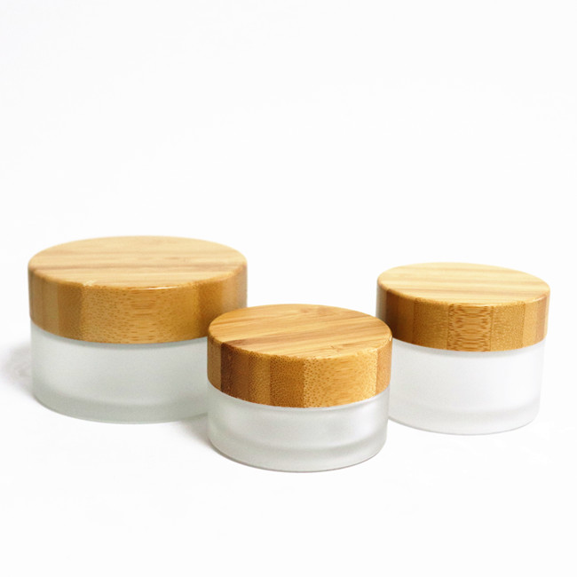 Hot sale 30g 50g cosmetic jar skin care cream jar eye cream jar with bamboo lid