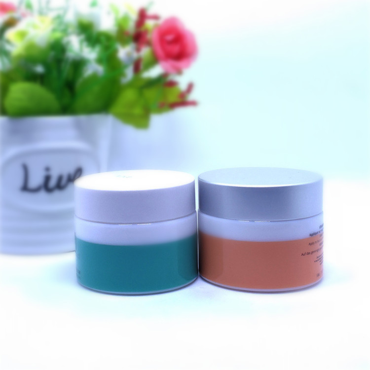 Hot sale 30g 50g orange color cosmetic glass container