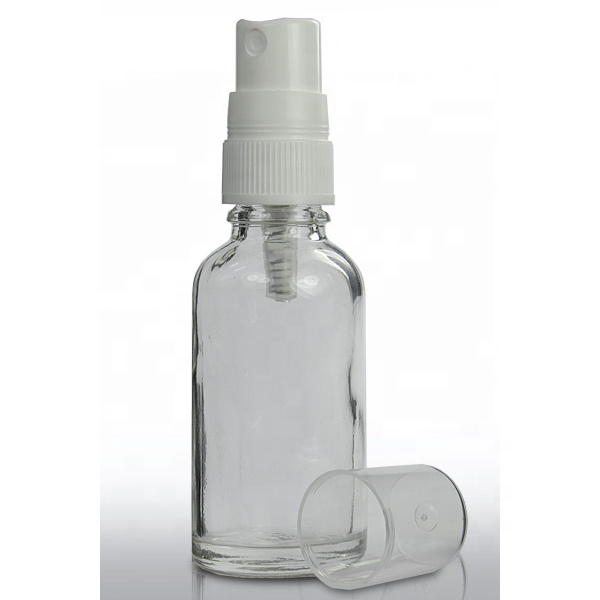 Hot sale 30ml 1 oz round shape white glass spray bottle with cap for perfume