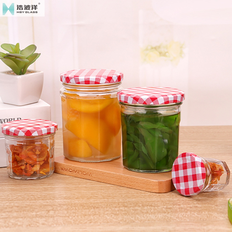 Hot sale 30ml 100ml 150ml 200ml 250ml 380ml Caviar packing glass jar honey glass jar