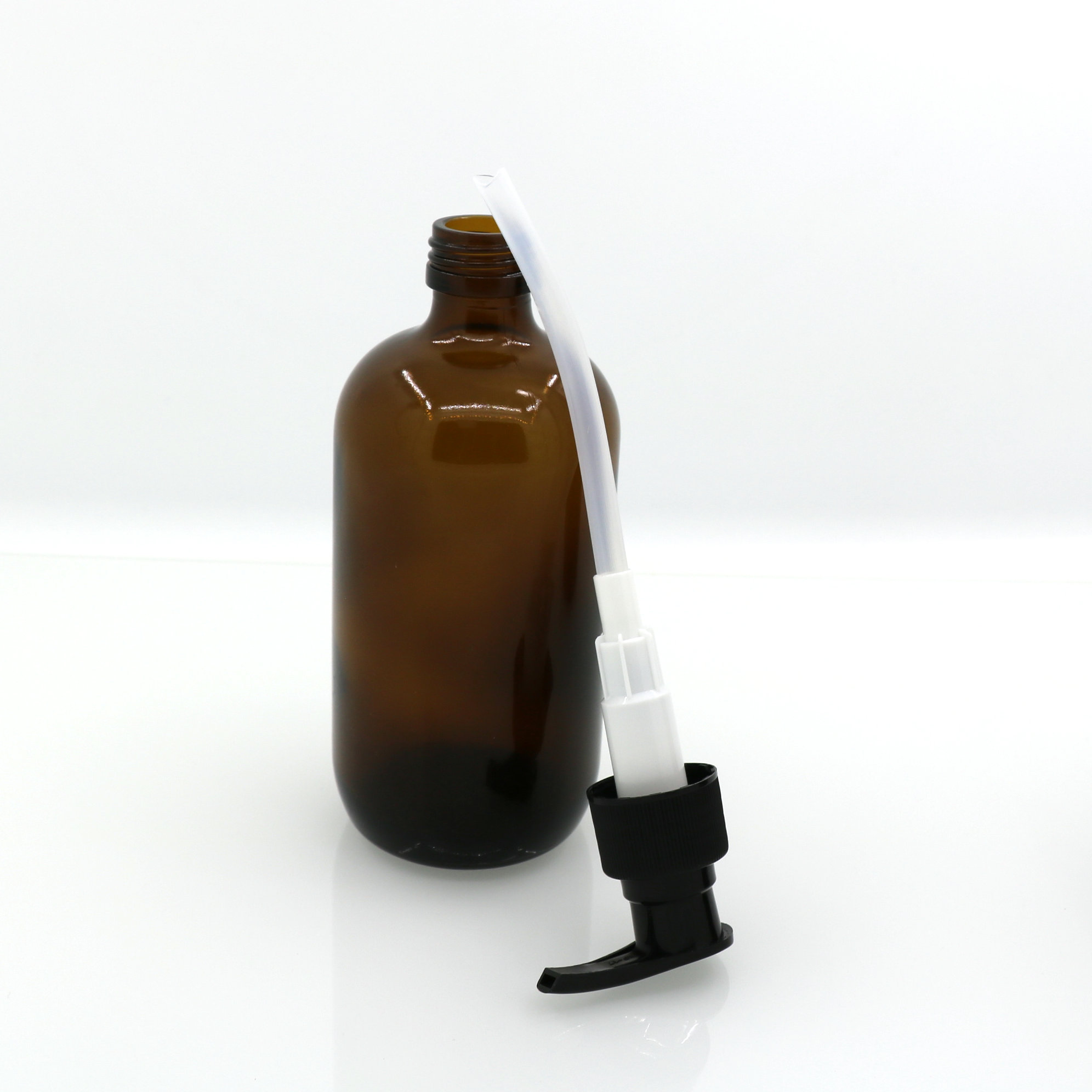 Hot sale 30ml ~16 oz 1 liter clear glass boston round bottle with phenolic screw cap,wholesale glass bottles
