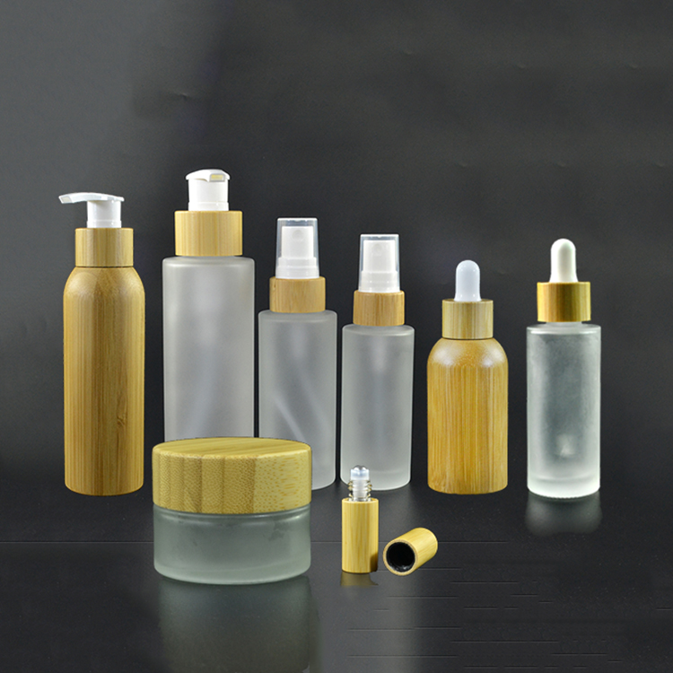 Hot sale 30ml 50ml 100ml 120ml 150ml empty cream lotion serum bamboo cosmetic bottles and jars for cosmetic packaging