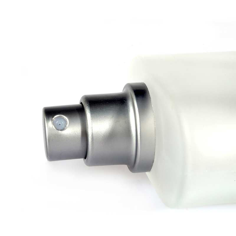 Hot sale 30ml 50ml 100ml square shape frosted glass perfume bottle with silver grey spray pump