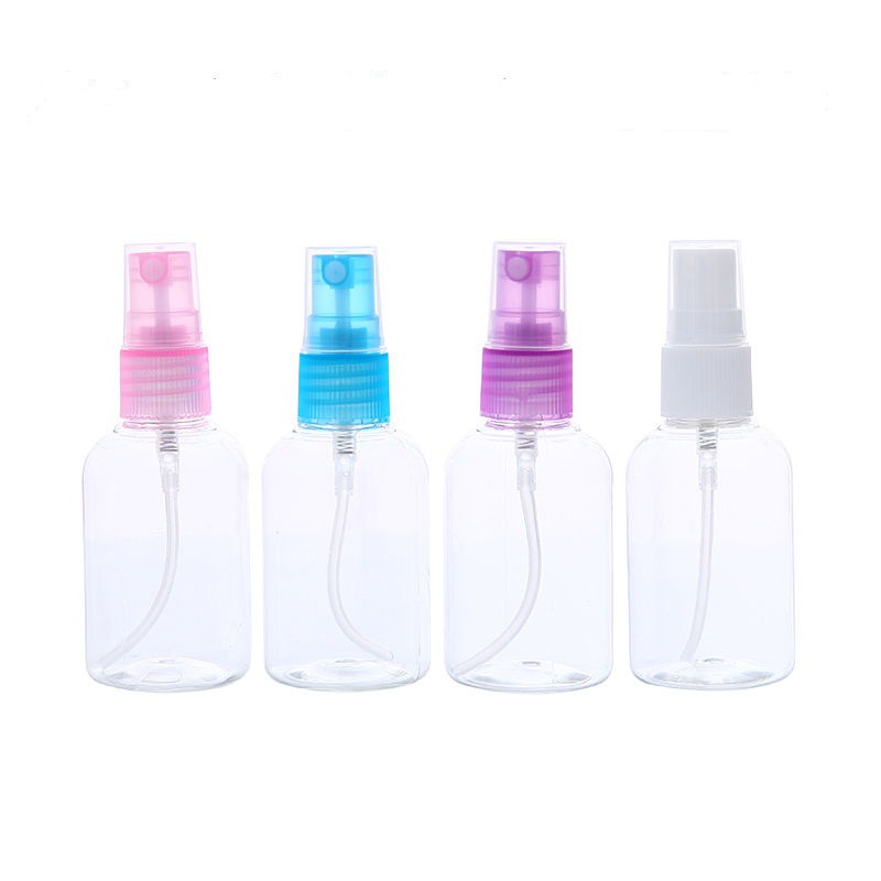 Hot sale 30ml 50ml 60ml 100ml 120ml PET plastic alcohol pump mist spray bottle clear disinfectant water spray bottle