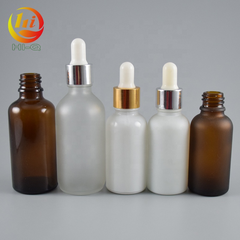 Hot sale 30ml 50ml 60ml 100ml glass dropper bottle with silver and gold cap, e liquid glass bottle screw cap