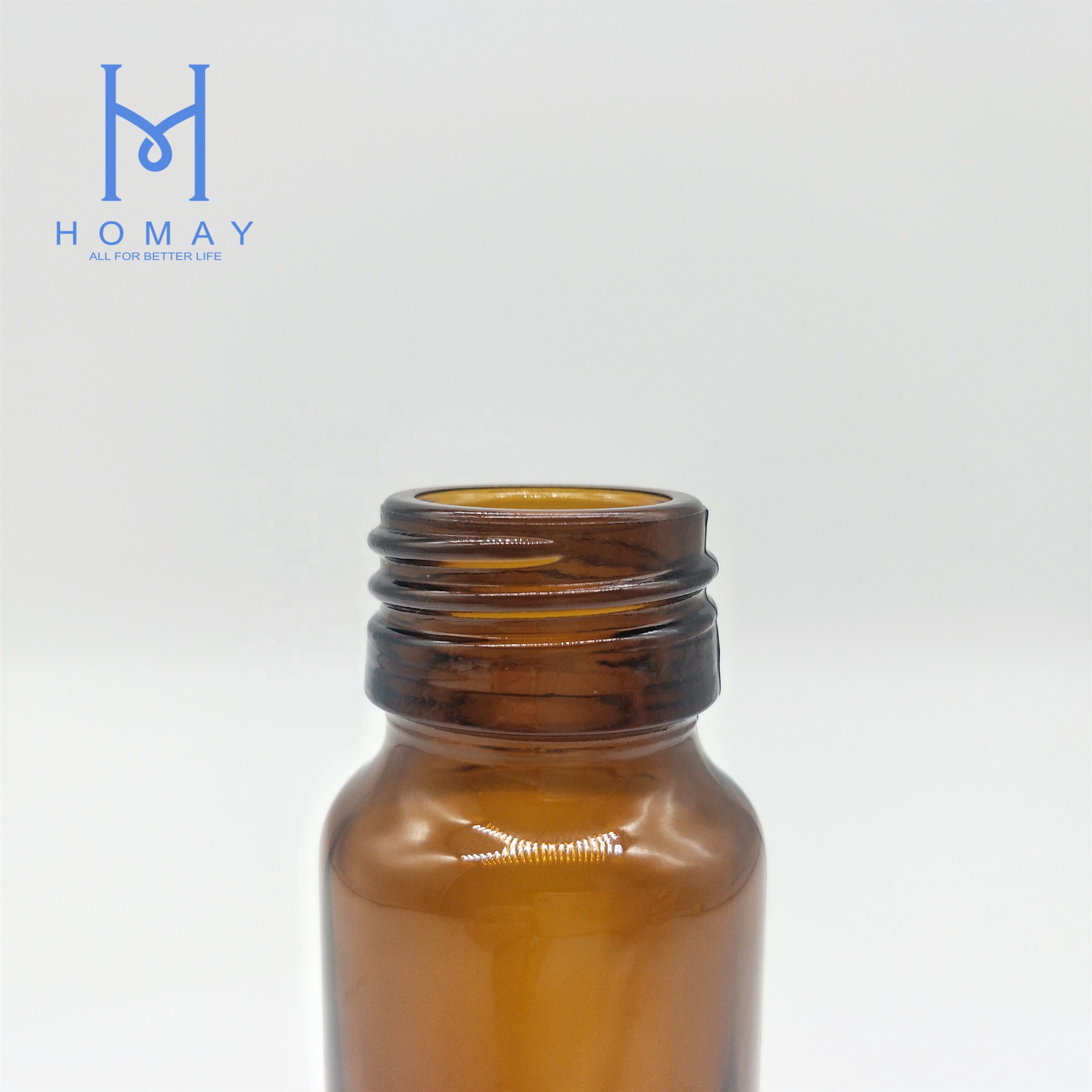 Hot sale 30ml 50ml Amber syrup glass bottle for syrup with caps