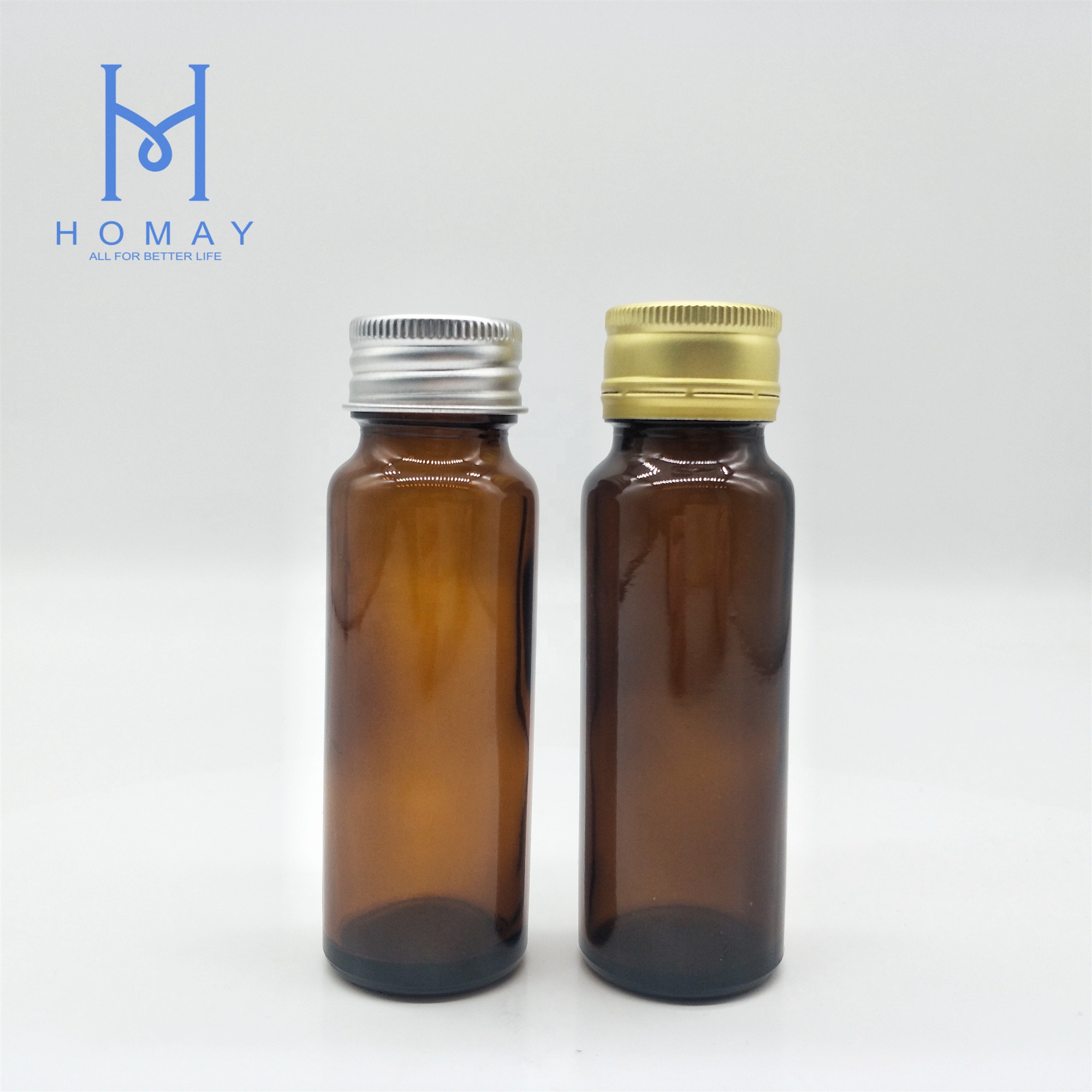 Hot sale 30ml 50ml Amber syrup glass bottle for syrup with caps