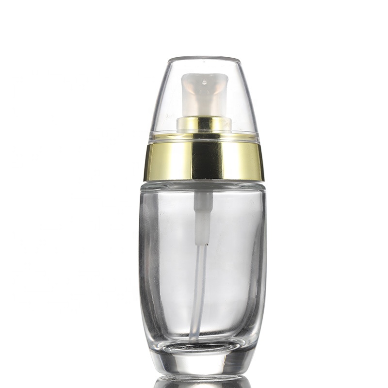 Hot sale 30ml 50ml glass airless lotion pump bottle for cosmetic