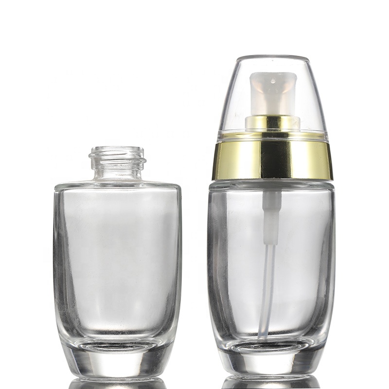 Hot sale 30ml 50ml glass airless lotion pump bottle for cosmetic