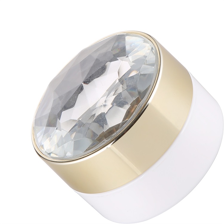 Hot sale 30ml 50ml white plastic jar cream jar plastic gold diamond lid