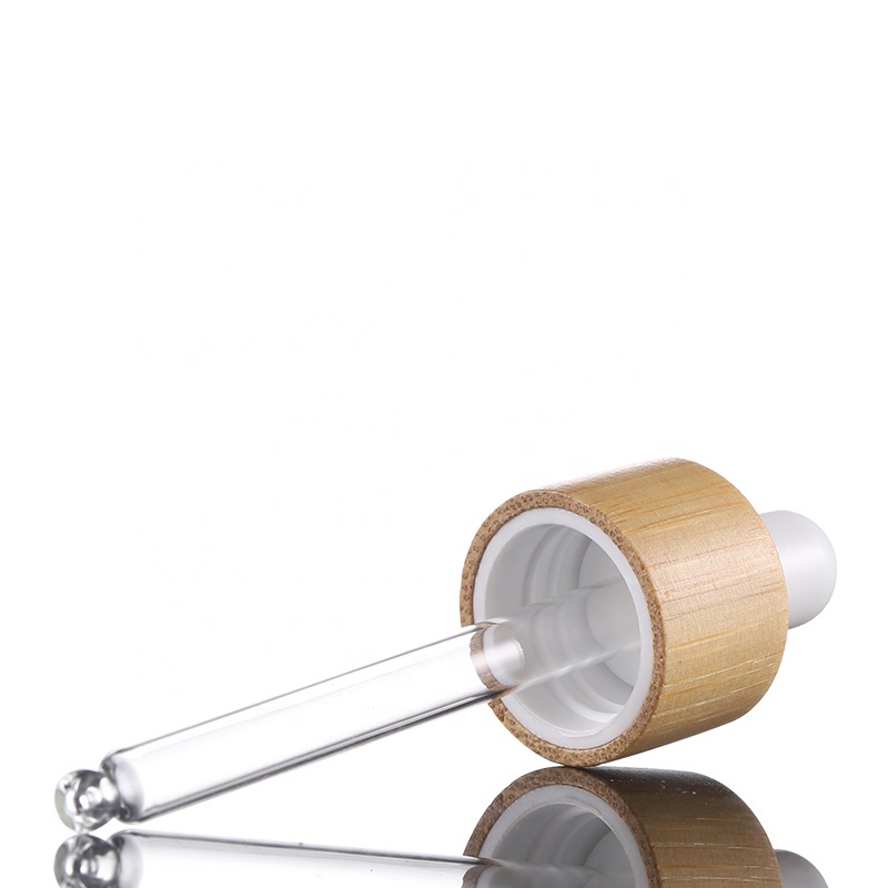 Hot sale 30ml amber bamboo essential oil bottle bamboo dropper serum bottle
