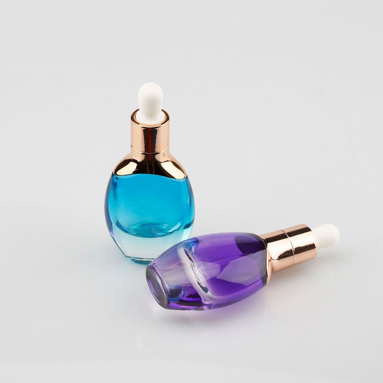Hot sale 30ml gradient color serum dropper glass bottle