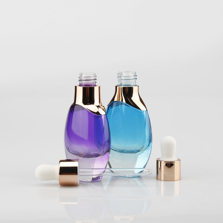 Hot sale 30ml gradient color serum dropper glass bottle