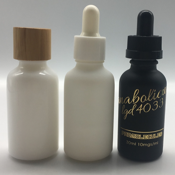 Hot sale 30ml matte white black frosted glass cosmetic dropper bottle with golden or black dropper for essential oil
