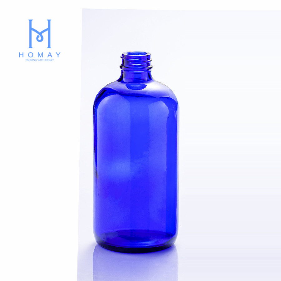 Hot sale 32oz 16oz amber glass Boston round glass bottles with spray pump