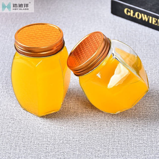 Hot sale 375ml 380ml 730ml honey glass jar with screw lid