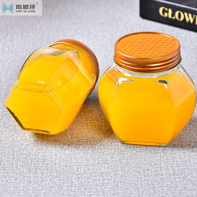 Hot sale 375ml 380ml 730ml honey glass jar with screw lid