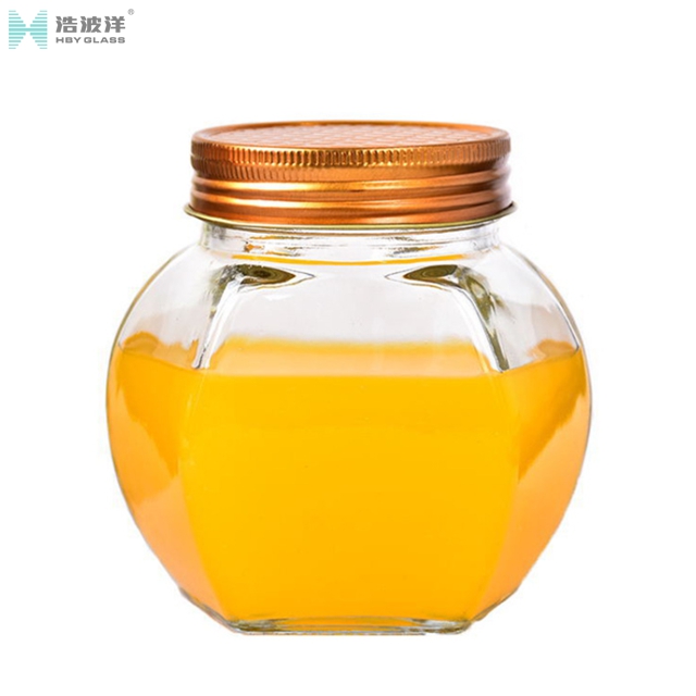 Hot sale 375ml 380ml 730ml honey glass jar with screw lid