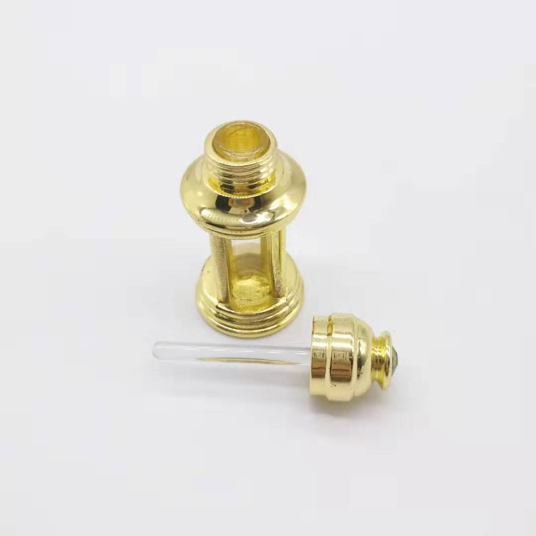 Hot sale 3ml Arabic Style Metal Essential Oil Perfume Glass Bottle With Dropper Stick