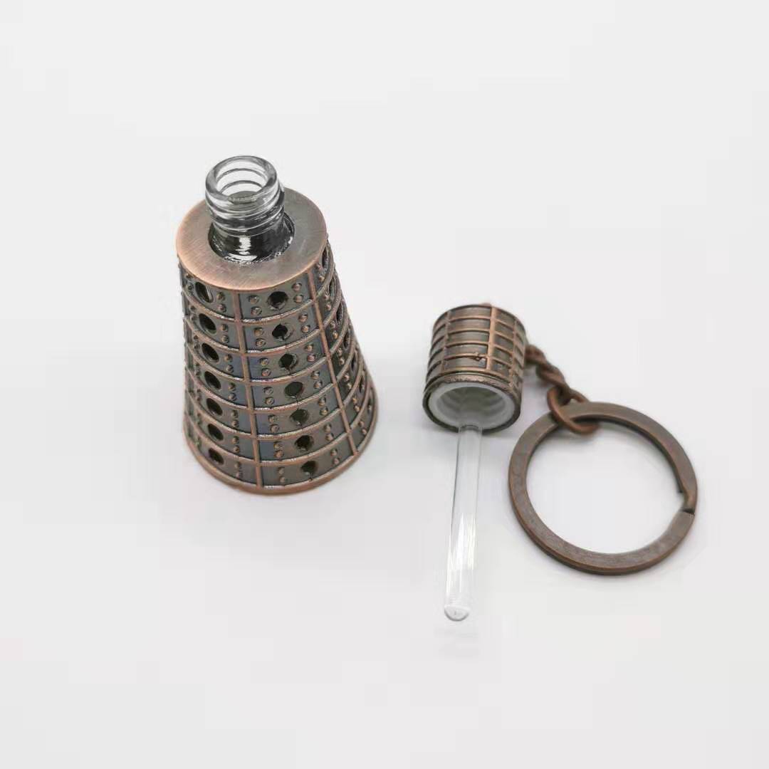 Hot sale 3ml Arabic Style Metal Essential Oil Perfume Glass Bottle With Dropper Stick