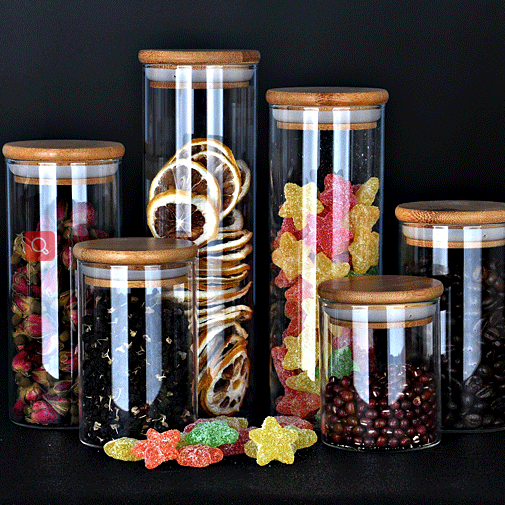 Hot sale 400ml 450ml 500ml 550ml 600ml 650ml 700ml borosilicate coffee tea sugar spice food airtight glass storage jar