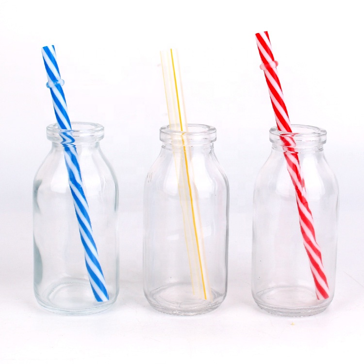 Hot sale 4oz 120ml round glass bottles for beverage, milk, fruits juice