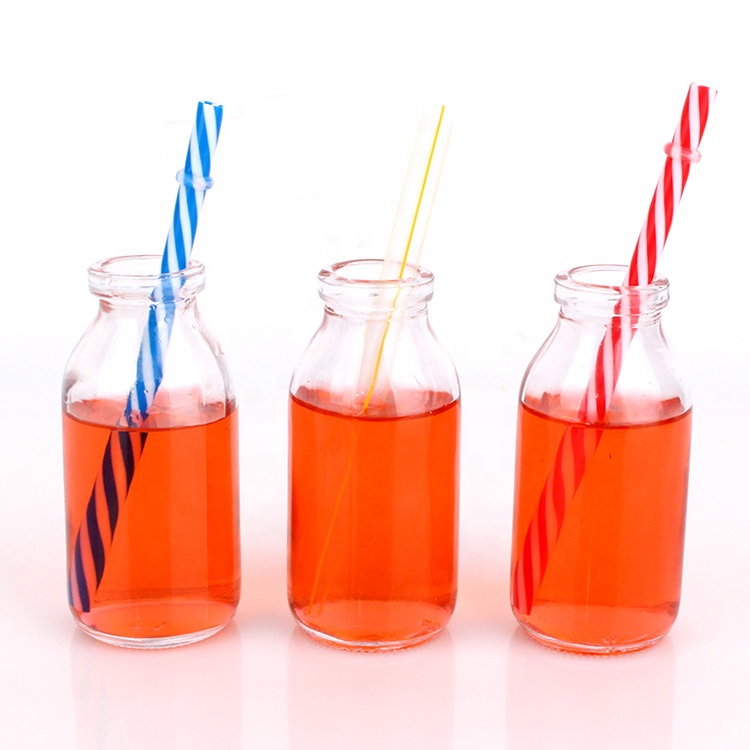 Hot sale 4oz 120ml round glass bottles for beverage, milk, fruits juice