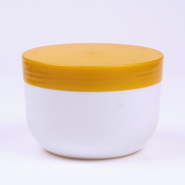 Hot sale 500Ml large-capacity white PP jar with golden lid, custom color plastic packaging jar