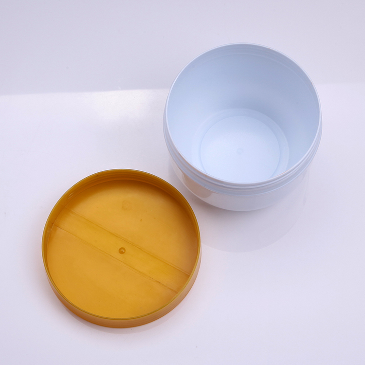 Hot sale 500Ml large-capacity white PP jar with golden lid, custom color plastic packaging jar