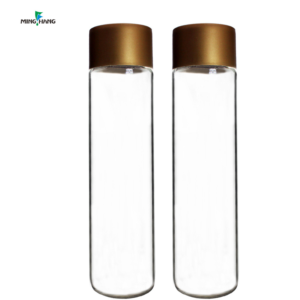 Hot sale 500ml recycled good quality sport water bottle , clear straight round mineral water glass bottle for drinking