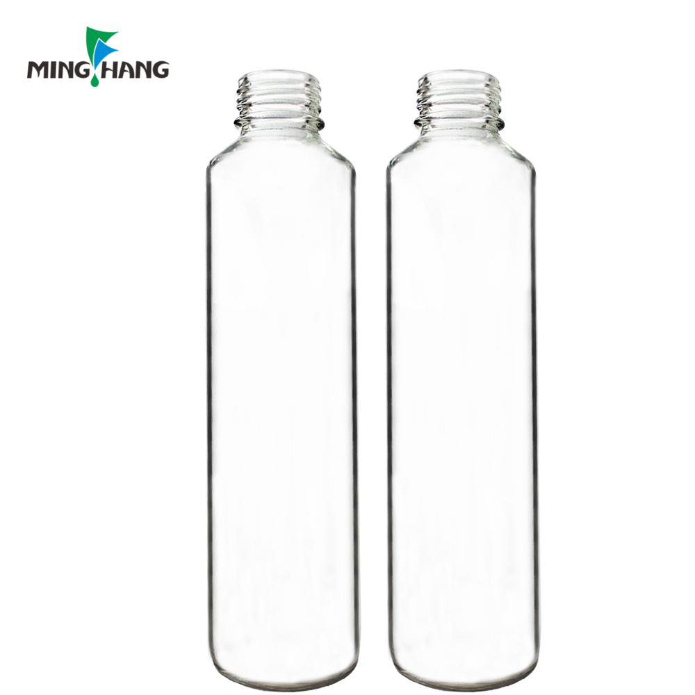 Hot sale 500ml recycled good quality sport water bottle, clear straight round mineral water glass bottle for drinking