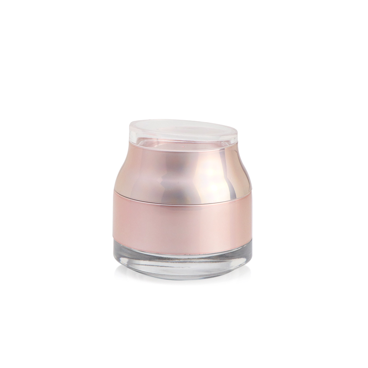 Hot sale 50g 1.7oz rose gold custom empty cosmetic face cream jar container for skincare packaging