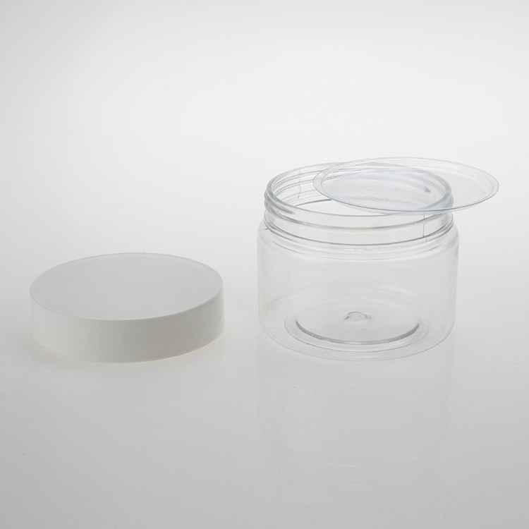 Hot sale 50g 100g 120g 150g 200g airtight plastic food PET cosmetic jar with screw cap lid
